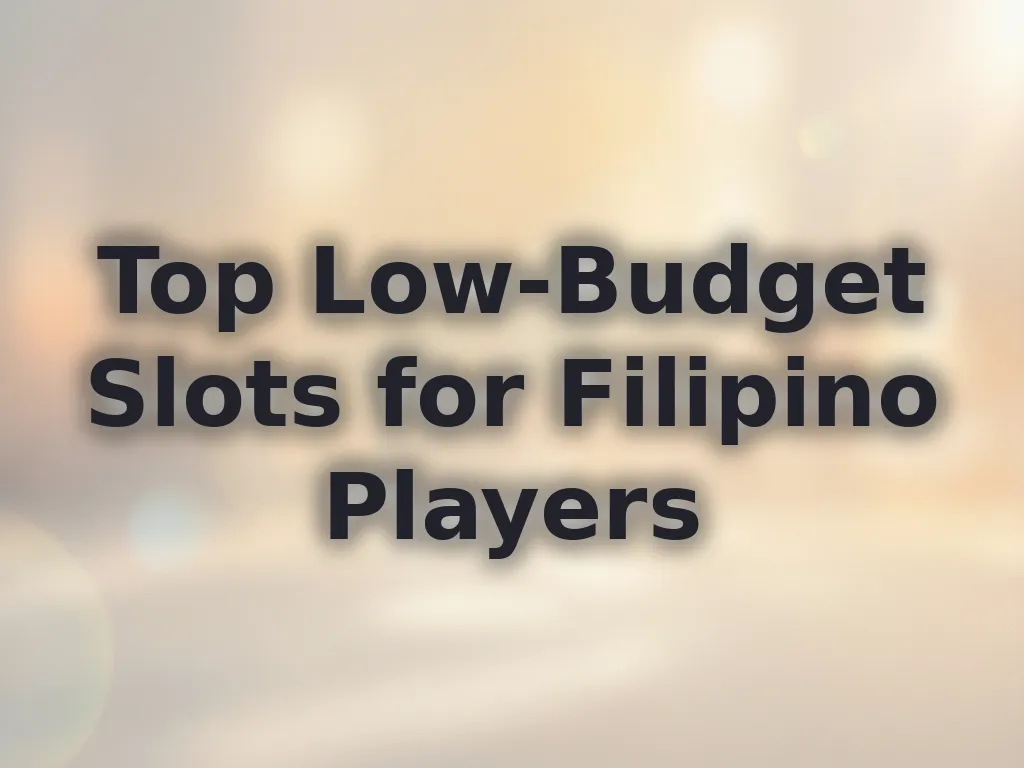 Top Low-Budget Slots for Filipino Players